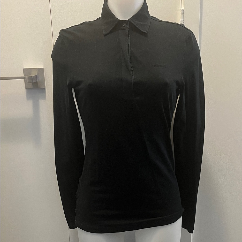 Belstaff ladies Black Long Sleeve Polo Shirt size small (42)